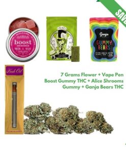 7 Grams Flower + 3 Gummy Packs + Vape Pen Bundle #2